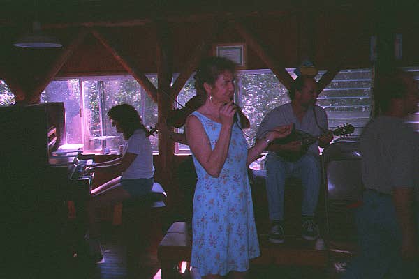 Cis Hinkle calling dance -- by Bill